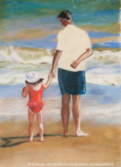 Painting of man and child
