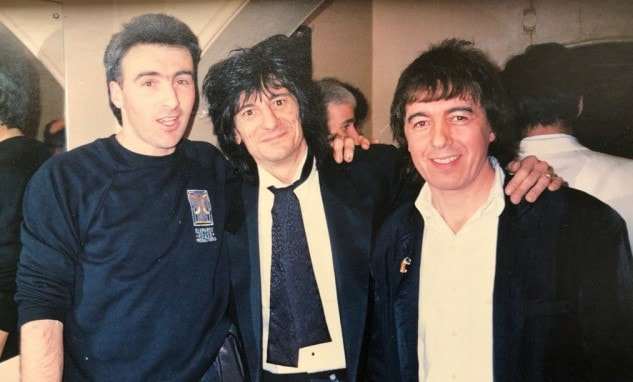 Don McKevitt (left), pictured with Ronnie Wood and Bill Wyman of the Rolling Stones