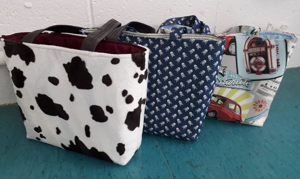 Bags produced in Sewing class at Donahies Community School