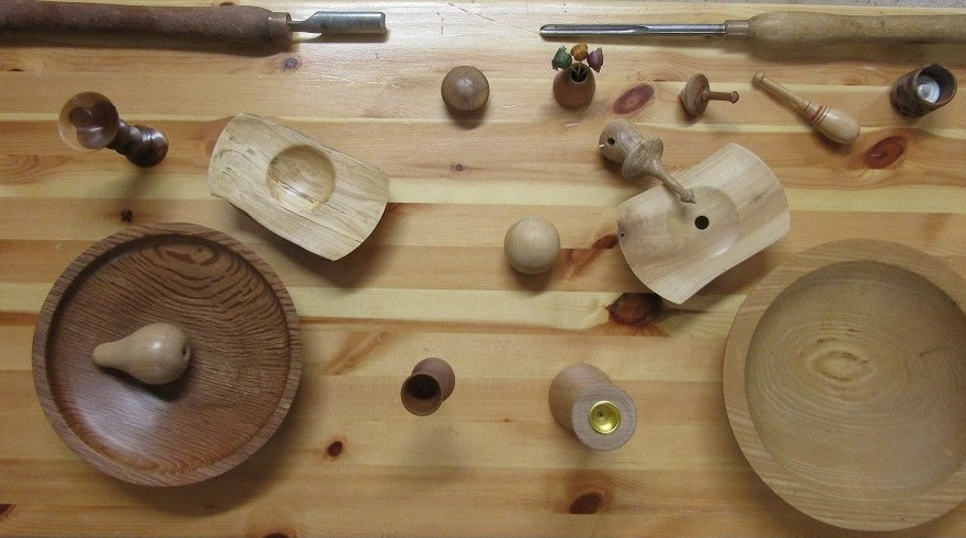 Items turned in wood